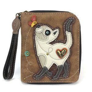 CHALA SLIM CAT ZIP AROUND WALLET